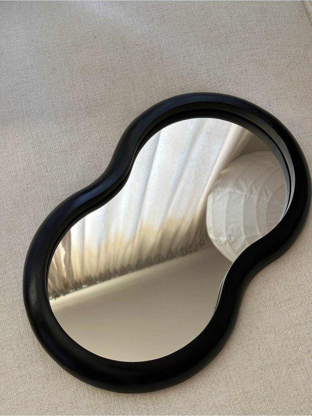 Urban Outfitters - Black Organic-Shaped Bean, Wavy Wall Mirror